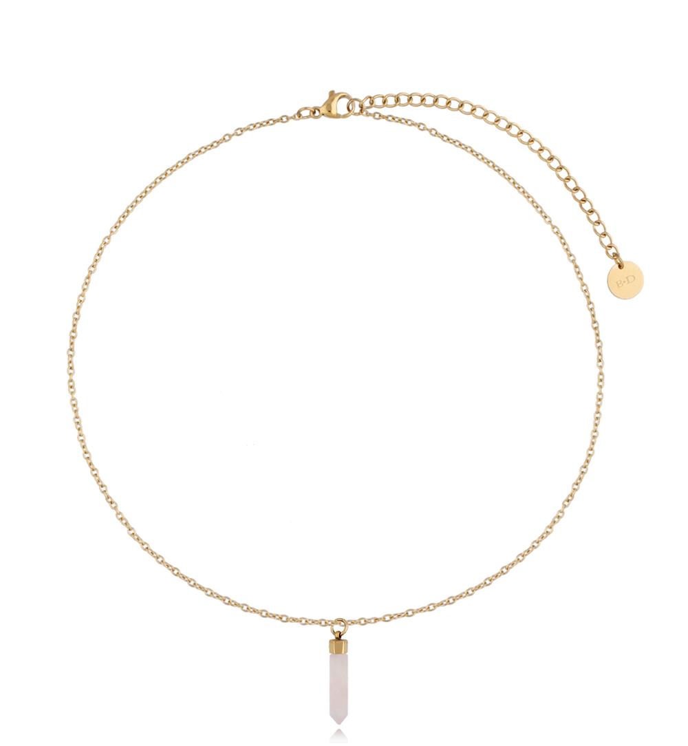 Naszyjnik z kwarcem różowym Destinol NLB0279