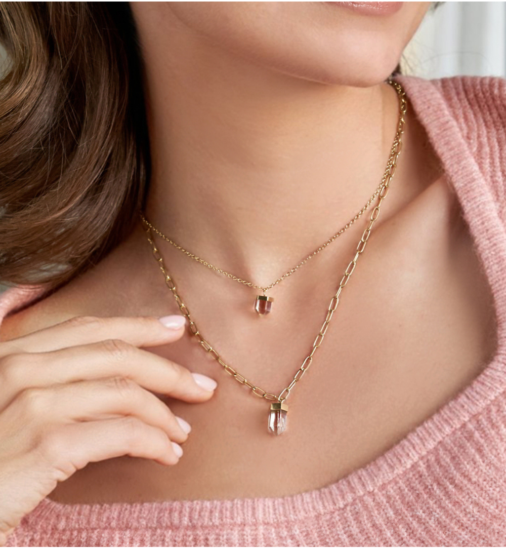 Naszyjnik z kryształem górskim New Cristal NLB0213