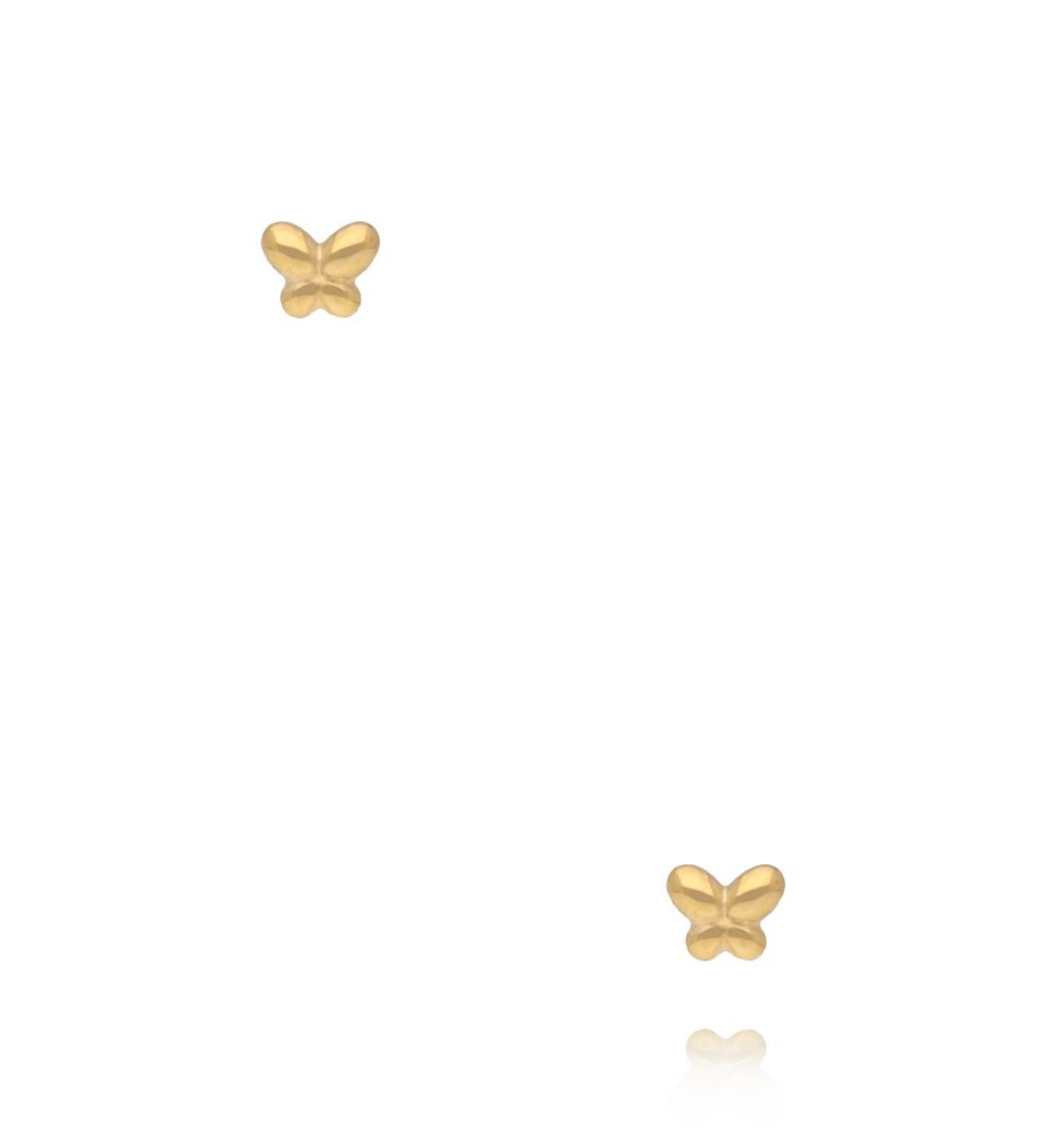 Zestaw kolczyków złoconych z motylkami i cyrkoniami KSY0427