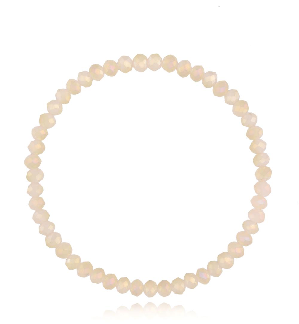 Bransoletka z kryształkami beżowa pastelowa Basic BTW2174