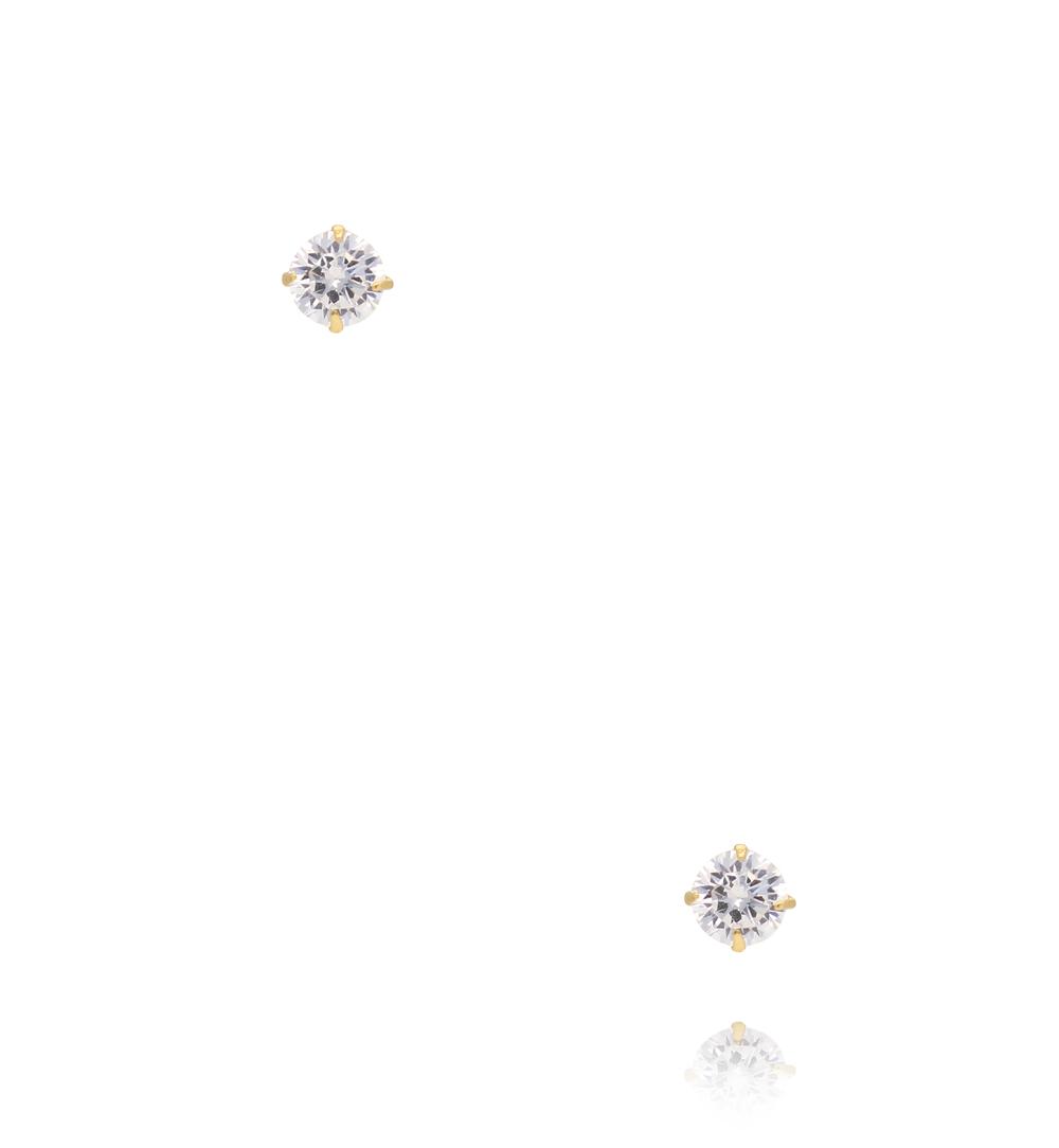 Zestaw kolczyków złotych – klasyczne cyrkonie KCA0192