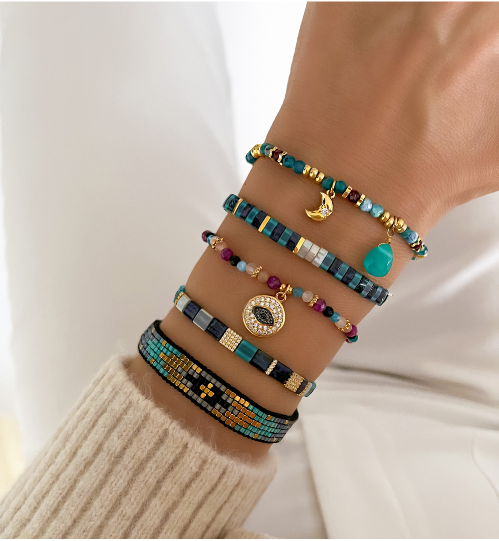 Bransoletka turkusowo granatowa Yummy BSC1693