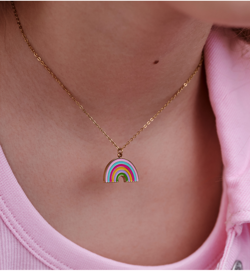 Zestaw biżuterii dla dziewczynki z tęczą ZN0228