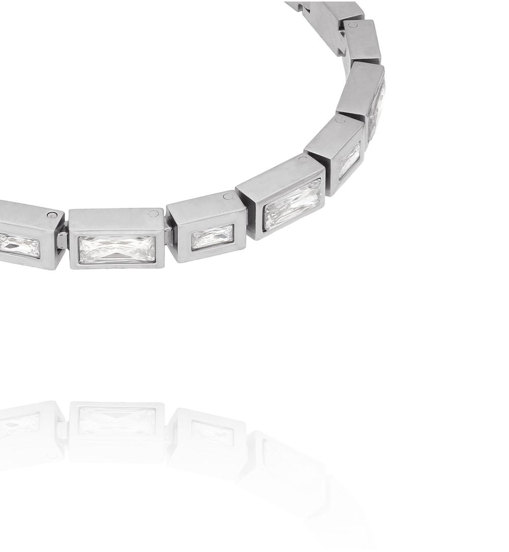 Bransoletka Art Deco z Cyrkoniami – srebrna BSY0697