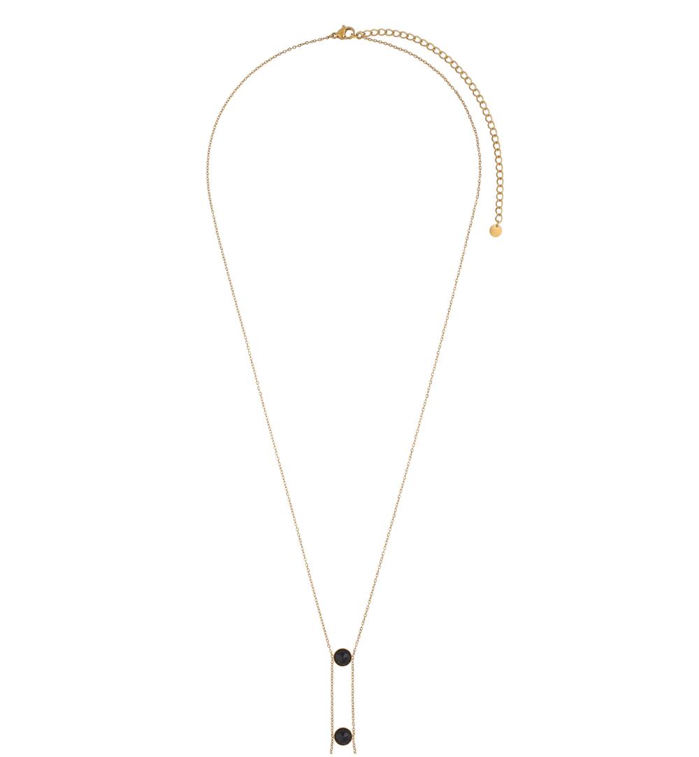 Naszyjnik Body Chains z czarnymi agatami NEA0264