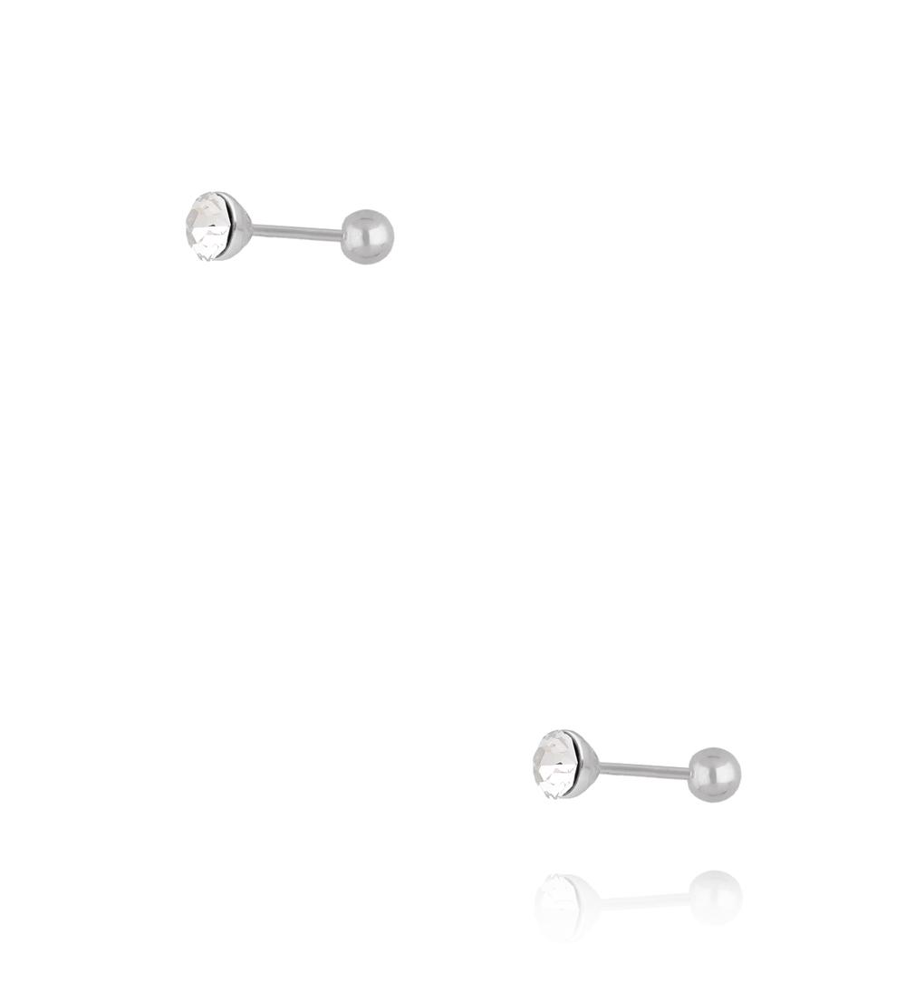 Kolczyki z bezbarwnym kryształem w srebrnej oprawie KCA0167