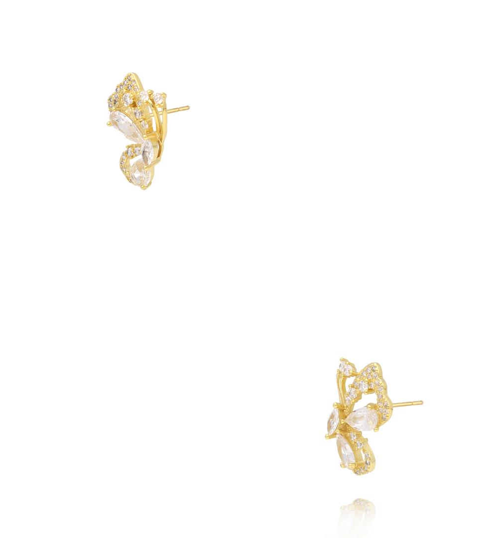 Kolczyki złote motylki z cyrkoniami KSS2185