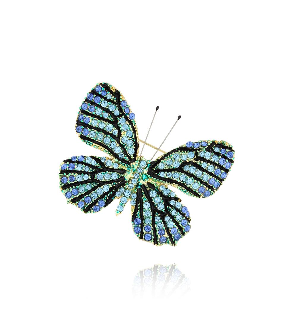 Broszka z kolorowym motylem Papillon BRPI0006