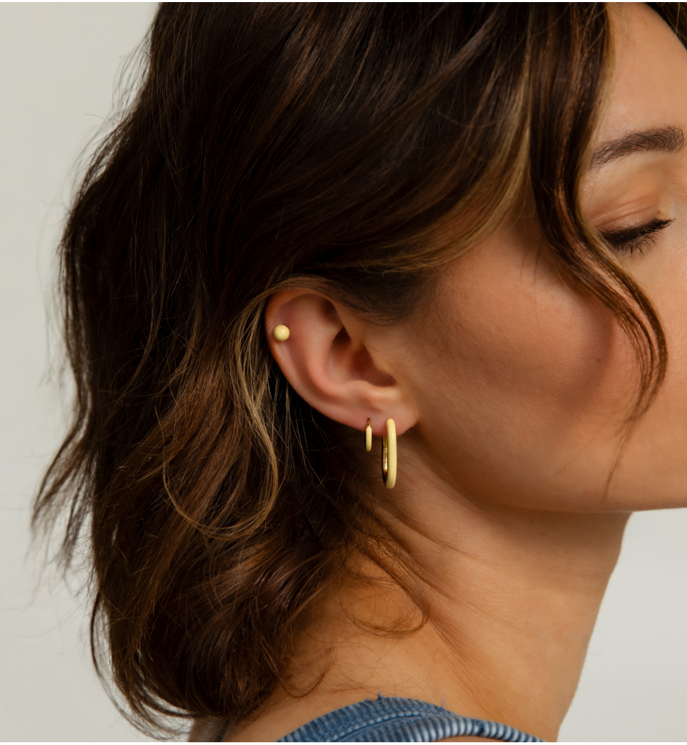 Kolczyki złote koła z żółtą emalią Enamel Small Hoops KSA1721