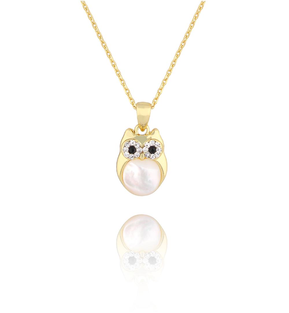 Naszyjnik złoty z sową Glam Charms NS0285