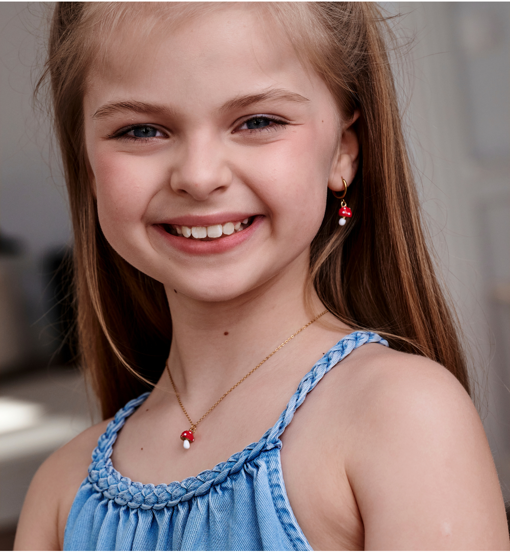 Zestaw biżuterii dla córki z czerwonymi muchomorkami ZN0215