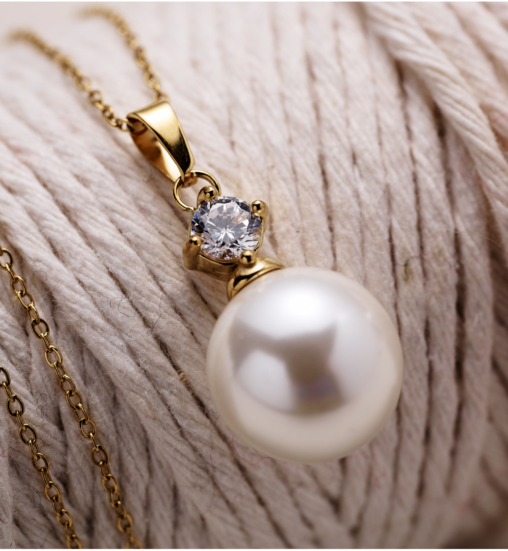 Naszyjnik z perłą złoty NSA1512