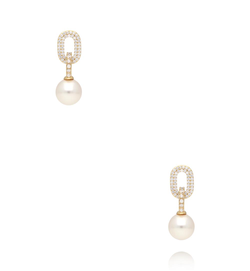 Kolczyki z perłą i cyrkoniami KPE0207