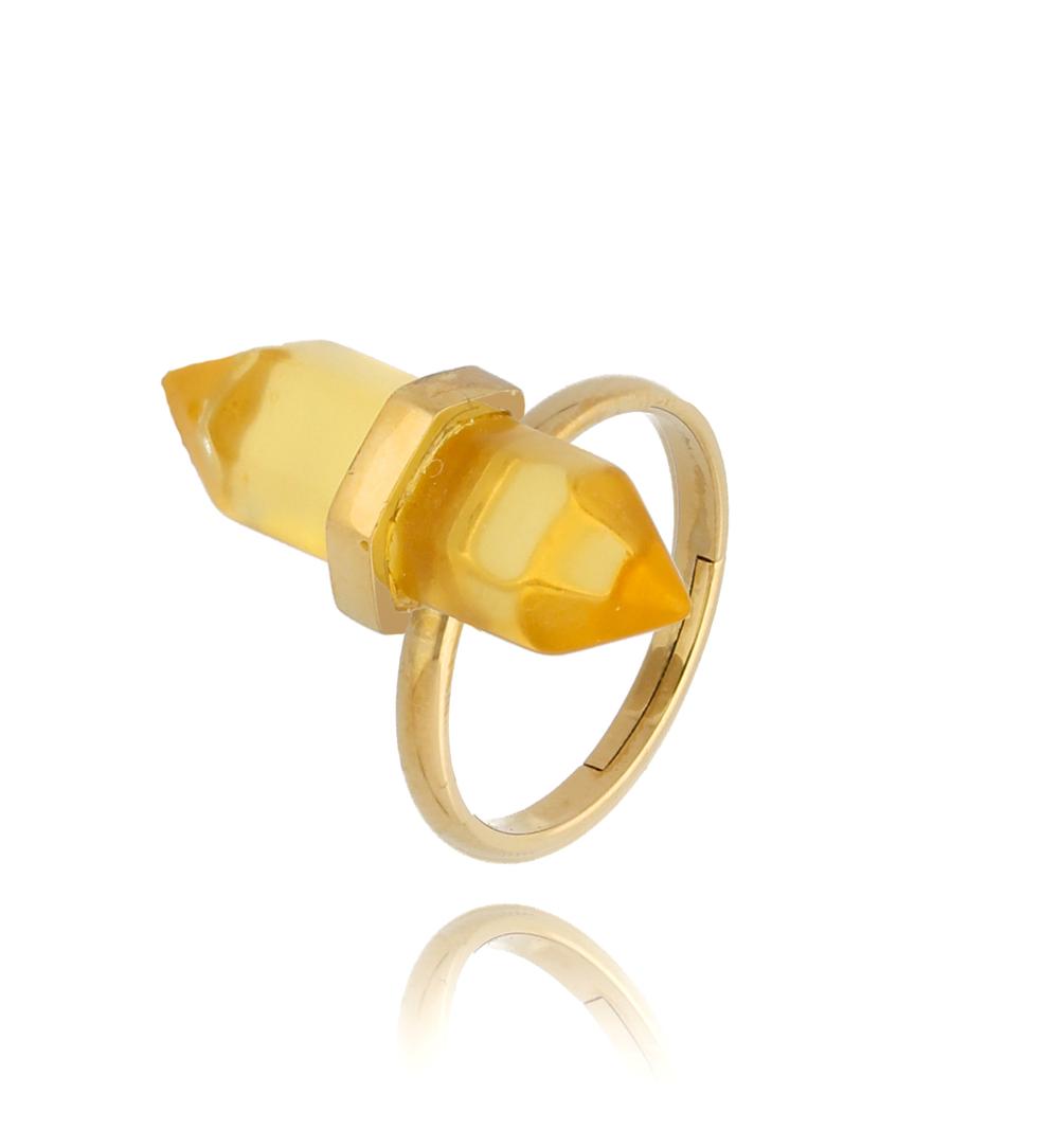 Pierścionek z cytrynem syntetycznym Summer Breeze PLB0023