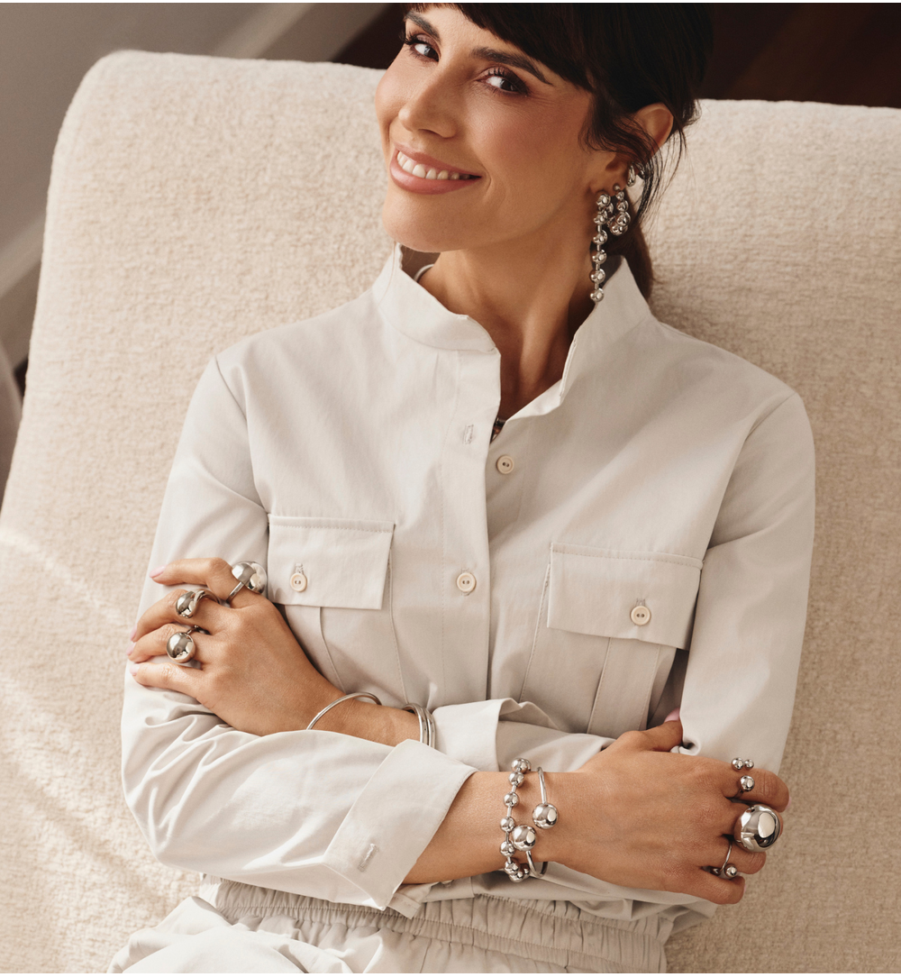 Bransoletka z kulkami srebrna BSA0797