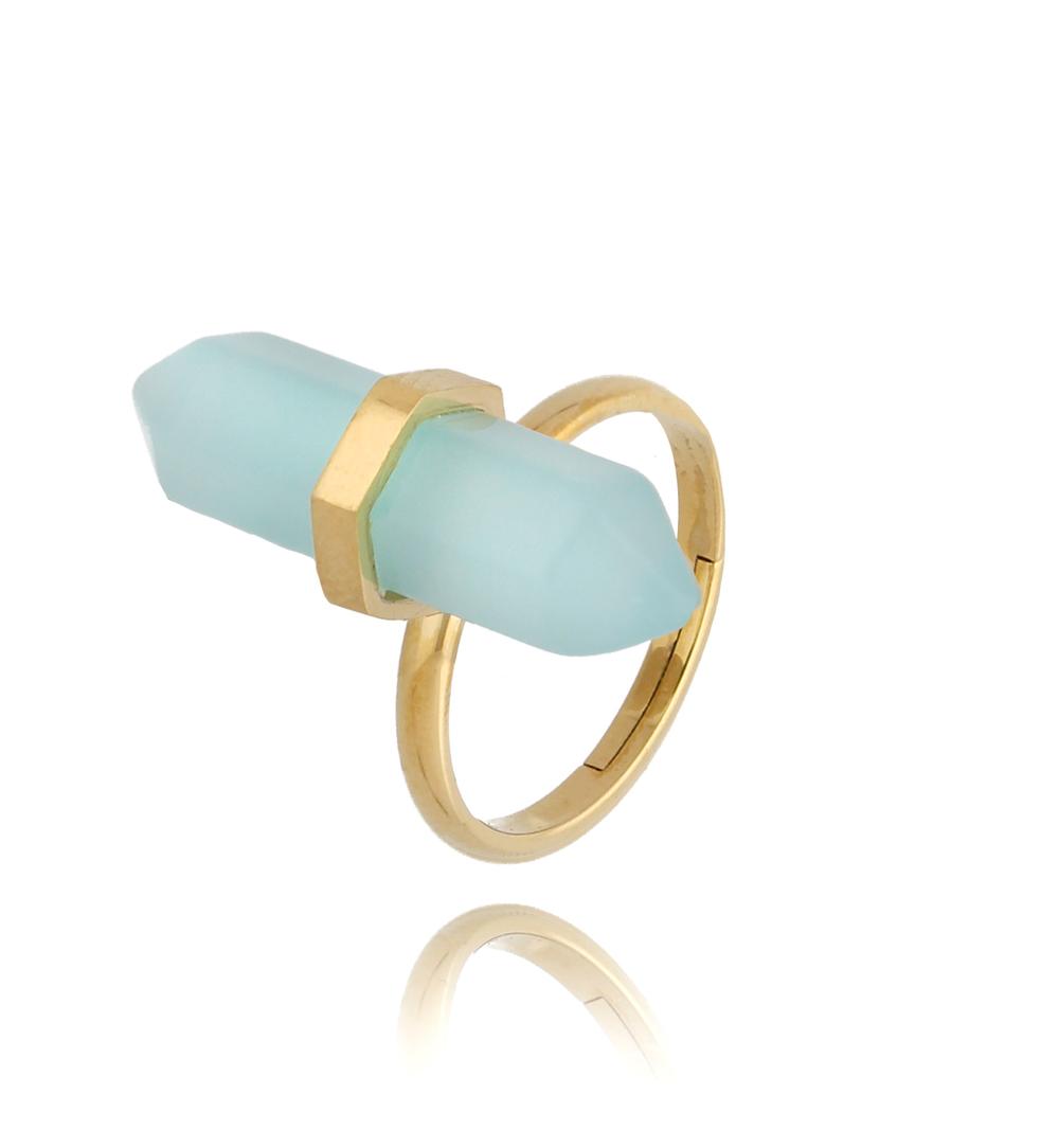 Pierścionek z akwamarynem syntetycznym Summer Breeze PLB0031