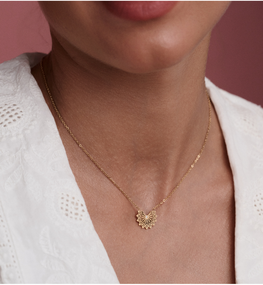 Naszyjnik złoty Fan NSA0914