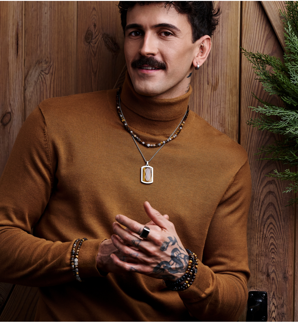 Naszyjnik z tygrysim okiem męski NMITC0258