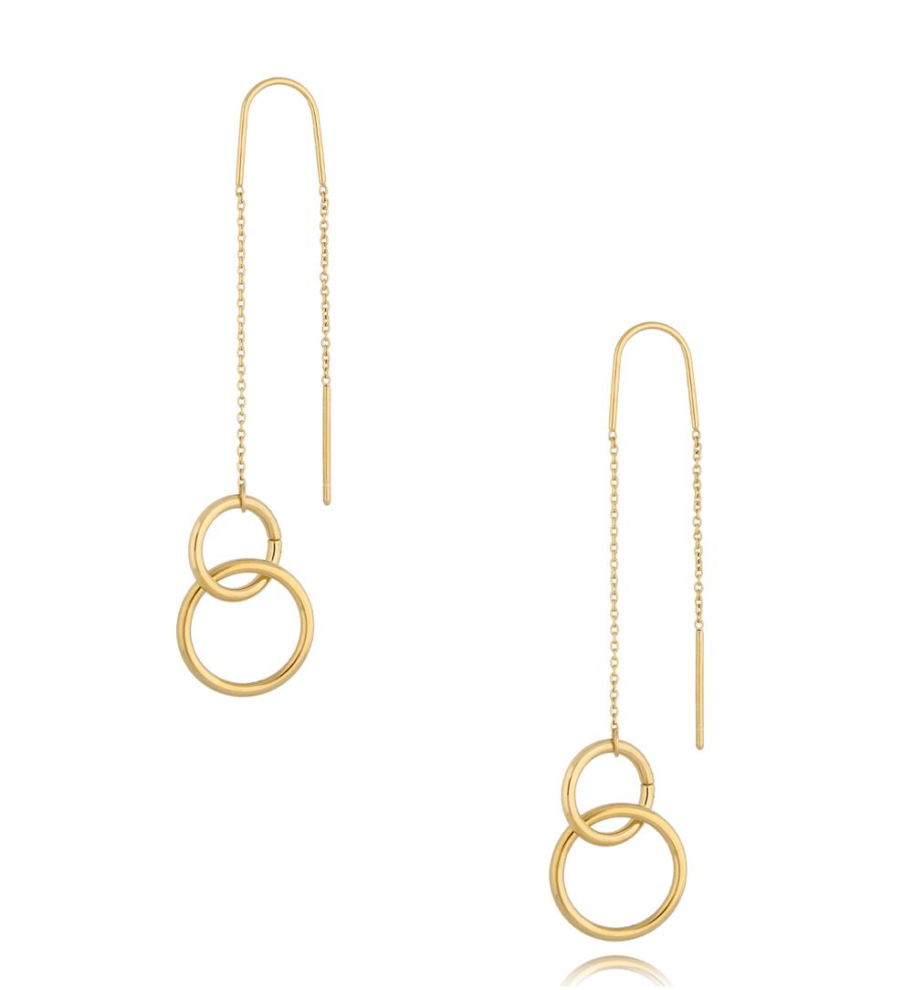 Kolczyki złote z kółeczkami Double Rings KSA1492