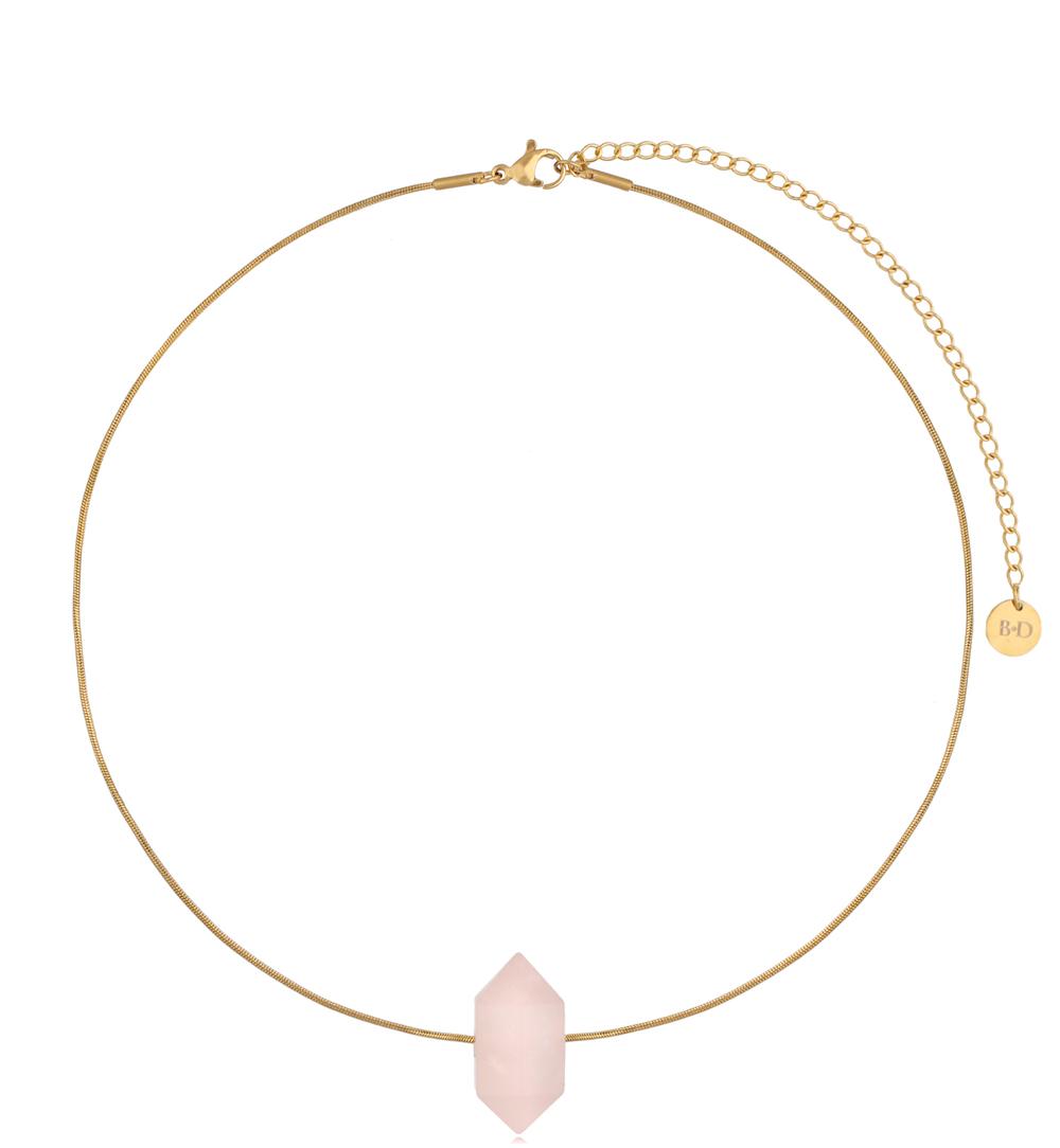 Naszyjnik z kwarcem różowym Future NLB0192