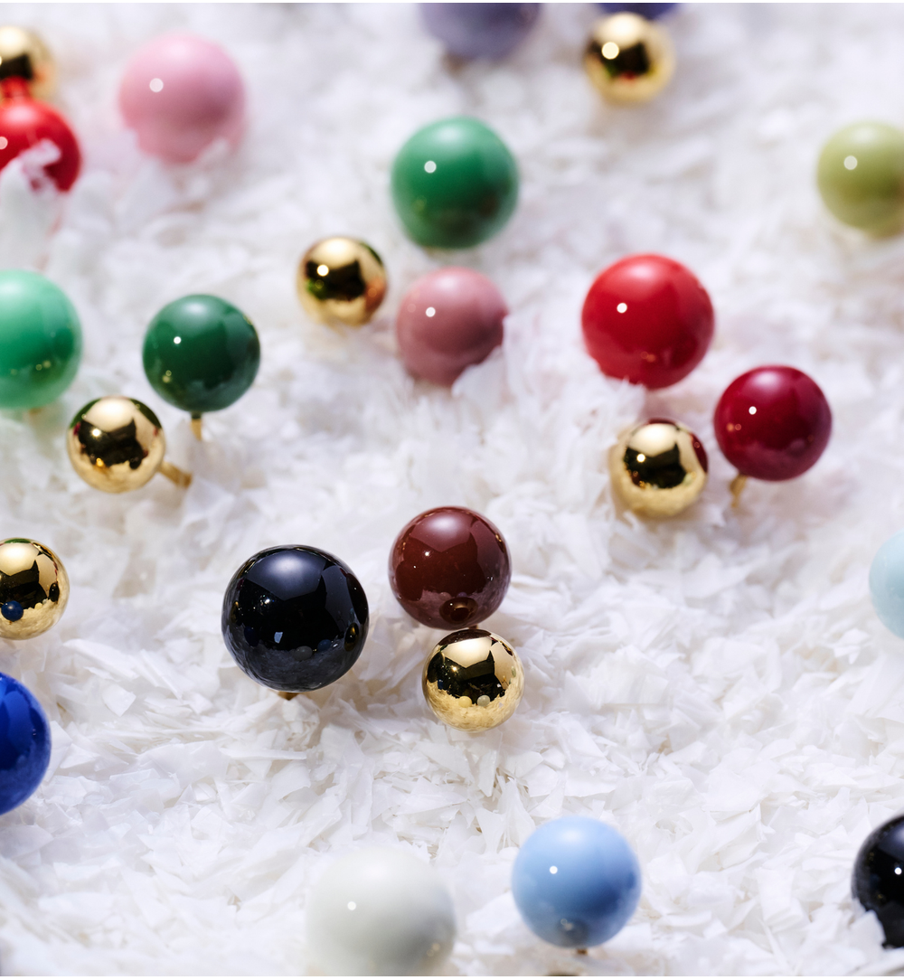 Pierścionek z kulkami w odcieniach pomarańczowego i bordowego PSA1088