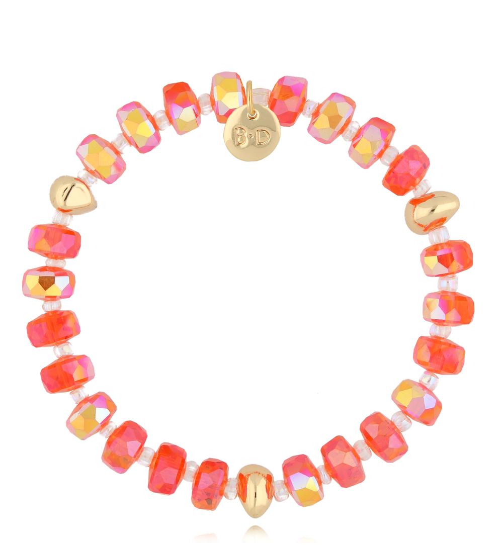 Bransoletka z pomarańczowymi kryształkami Clear Sky BCY0108
