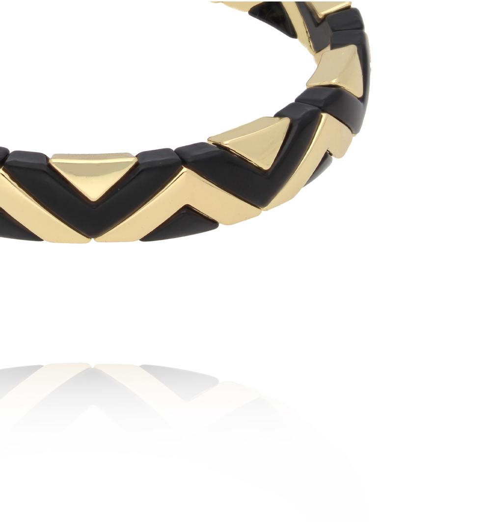 Bransoletka elastyczna w czarno-złotym odcieniu BCR0039