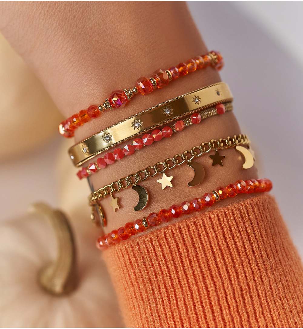 Bransoletka z pomarańczowymi kryształkami Clear Sky BCY0228