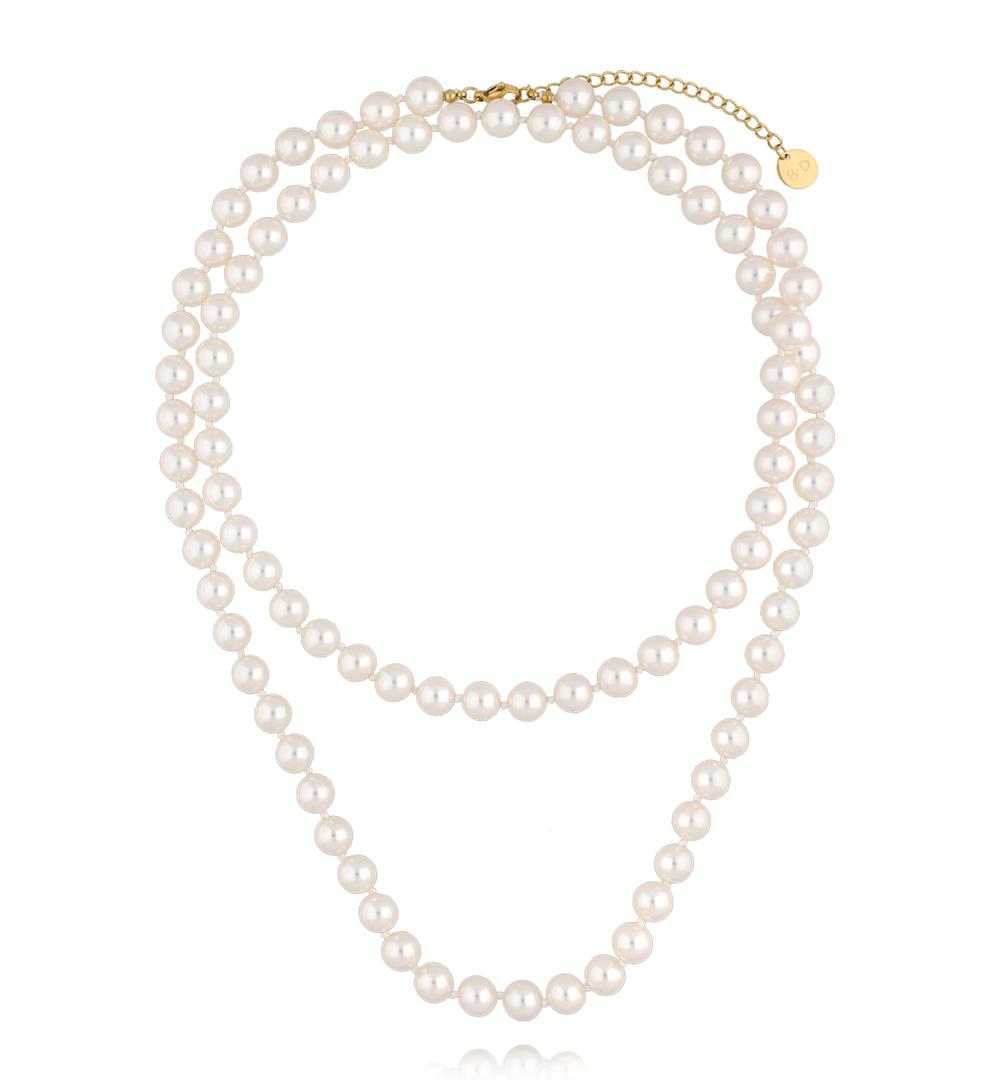 Naszyjnik z klasycznych pereł w odcieniu czystej bieli NPE0368