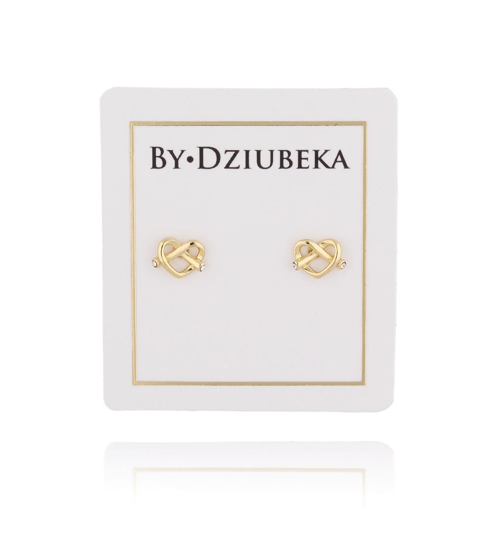 Kolczyki  serca pozłacane z cyrkoniami KFA0012
