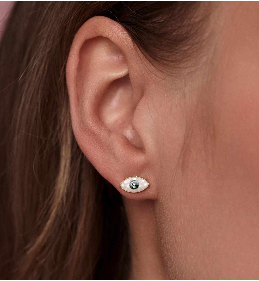 Kolczyki „Oko” z masy perłowej – kształt migdałowy KSS2067