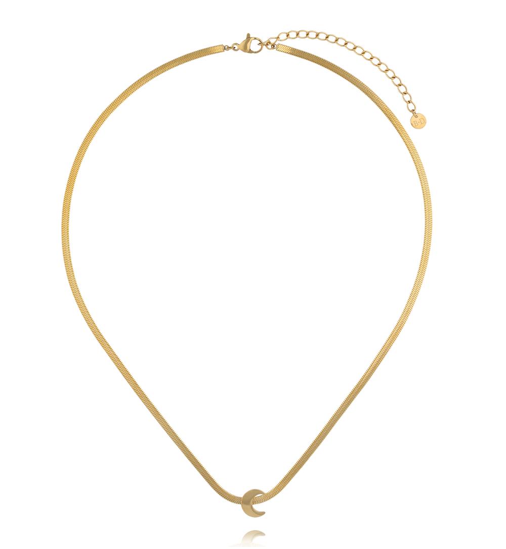 Naszyjnik złota żmijka z księżycem NEA0050
