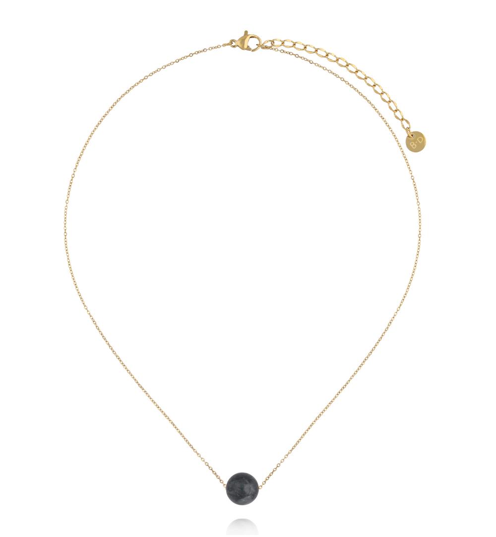 Naszyjnik z kamieniem orle oko na delikatnym złotym łańcuszku NLB0399