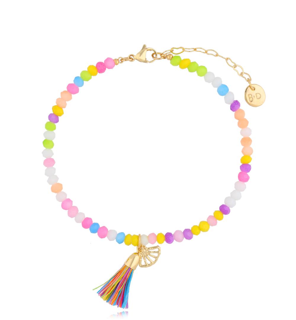 Bransoletka na nogę z kryształkami multicolor Summer Beach BNSH0001