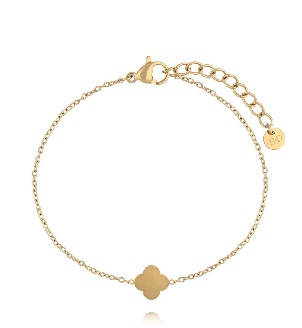 Złota bransoletka na łańcuszku z koniczynką BSY0546