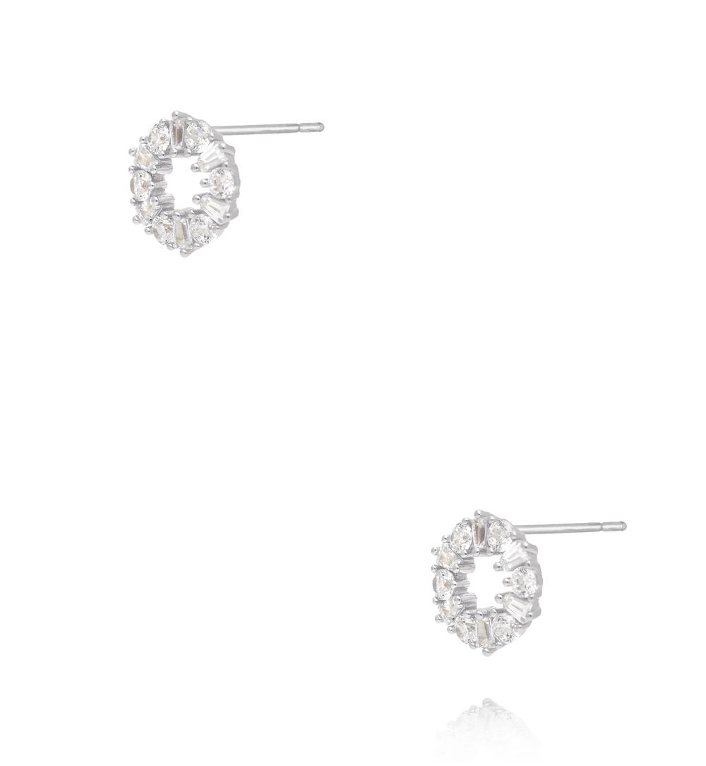 Kolczyki koła cyrkonie, srebrne KCA0175