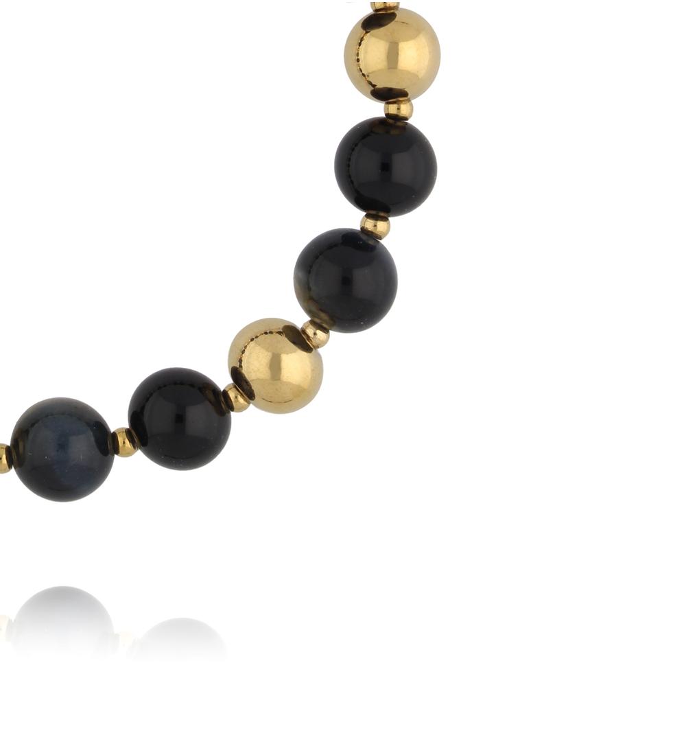 Bransoletka z agatami i tygrysim okiem BPA0604