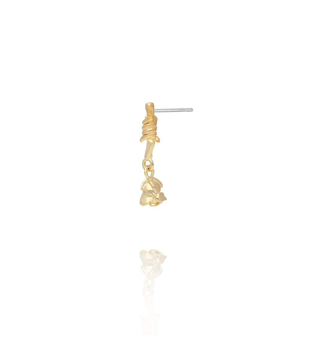 Zestaw złotych kolczyków z zawieszkami KLU0185