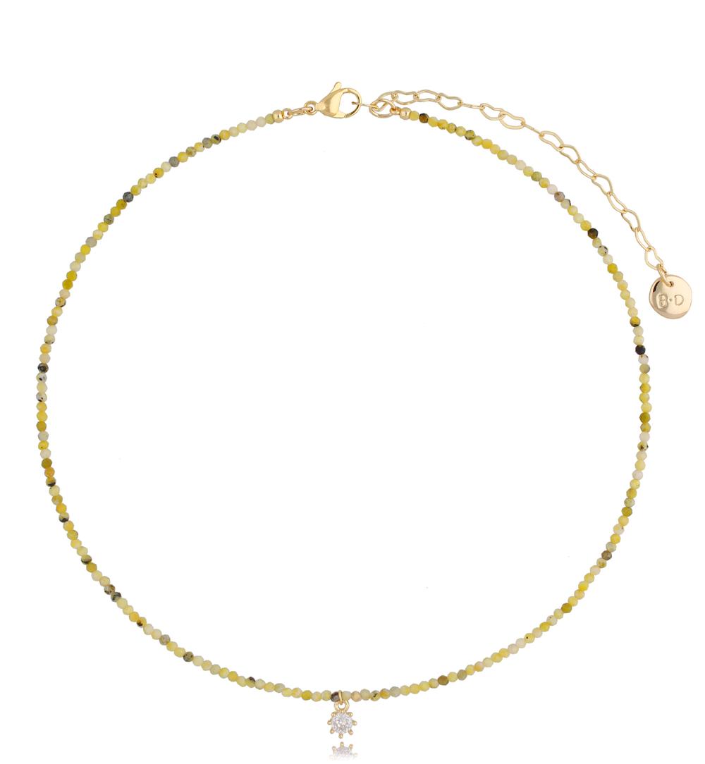 Naszyjnik z żółtym turkusem i zawieszką Yasminne NTW0278