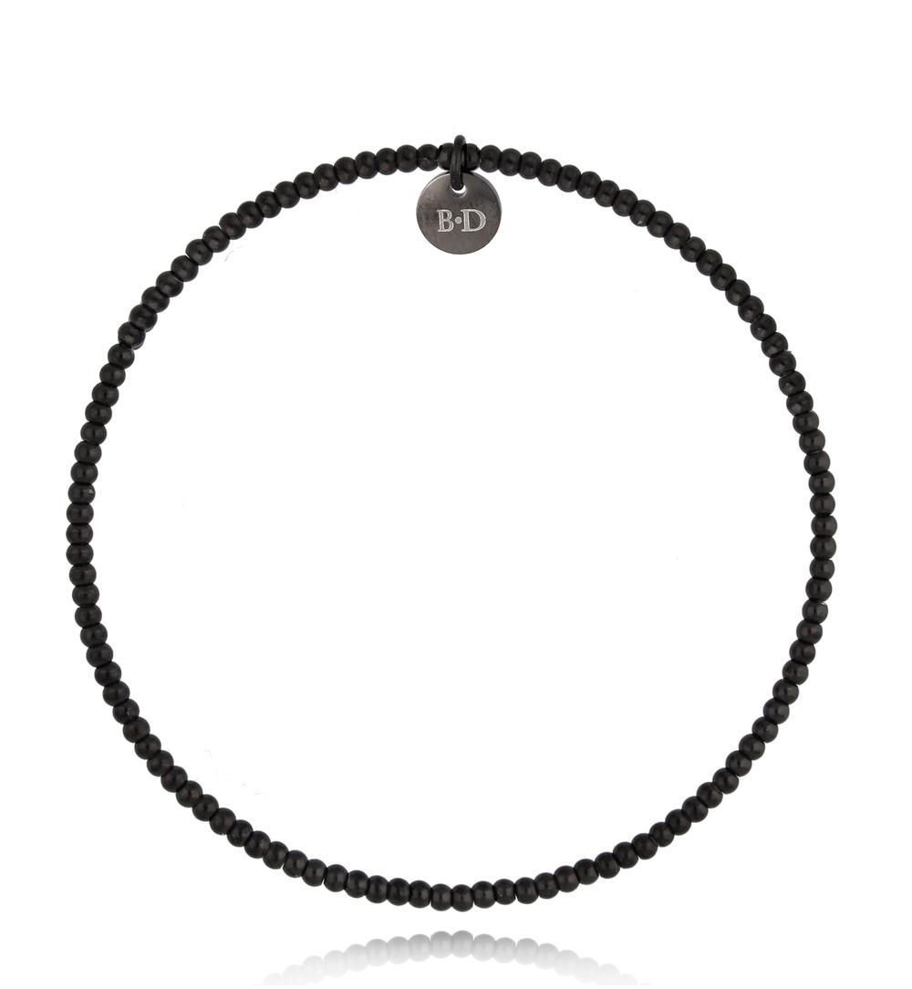 Bransoletka klasyczna z kulkami czarna Tierra BSC1318