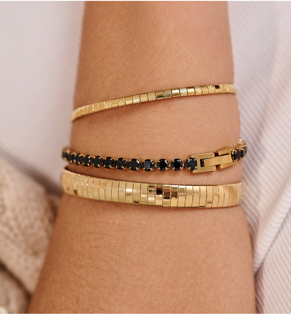 Delikatna złocona bransoletka typu żmijka BSY0407