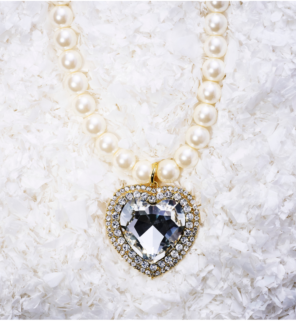 Naszyjnik z perłami i sercem NPE0294