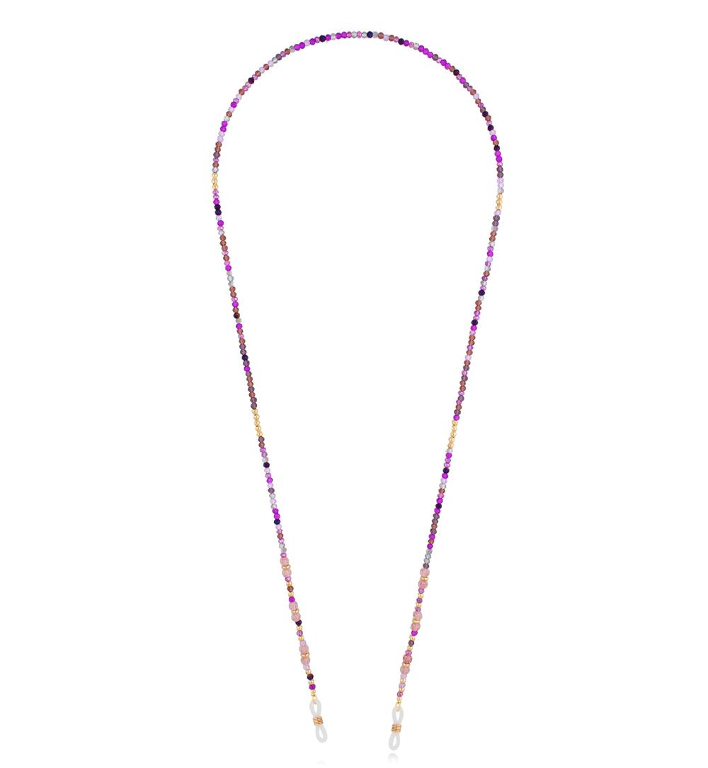 Łańcuszek do okularów fioletowy z kryształkami Zahara NPA1175