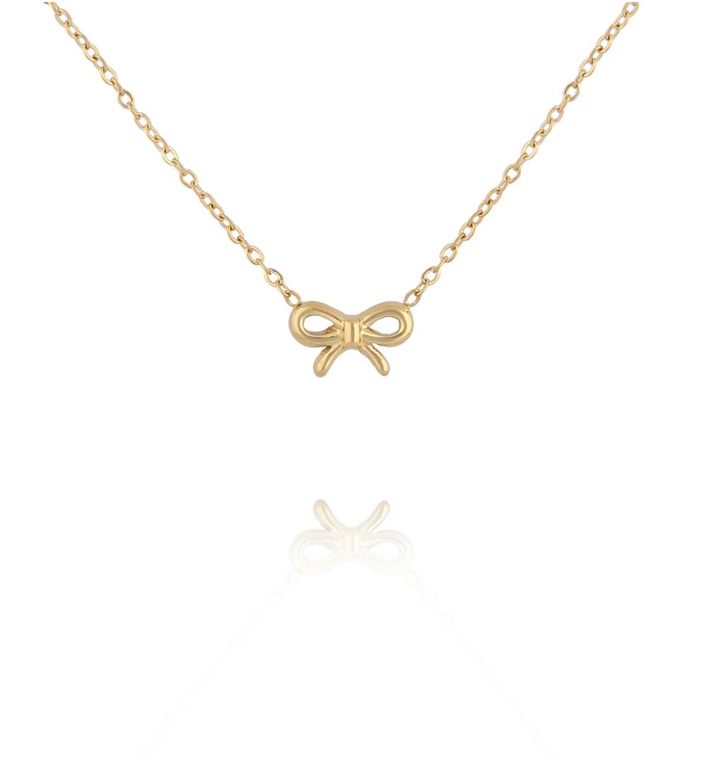 Naszyjnik z kokardką złoty NSY0790