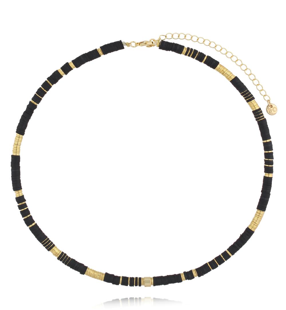 Zestaw biżuterii z czarnymi i złotymi akcentami ZN0133