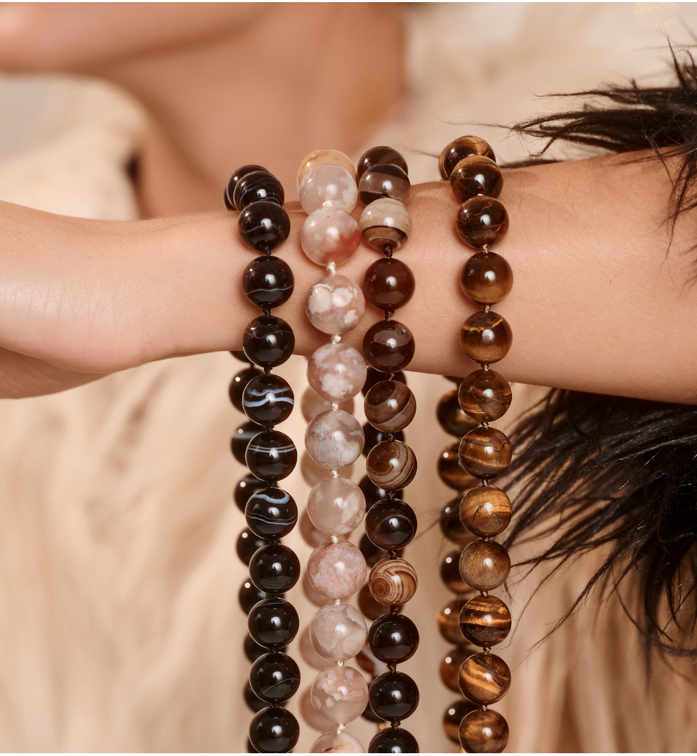 Naszyjnik z brązowego agatu NPA1533