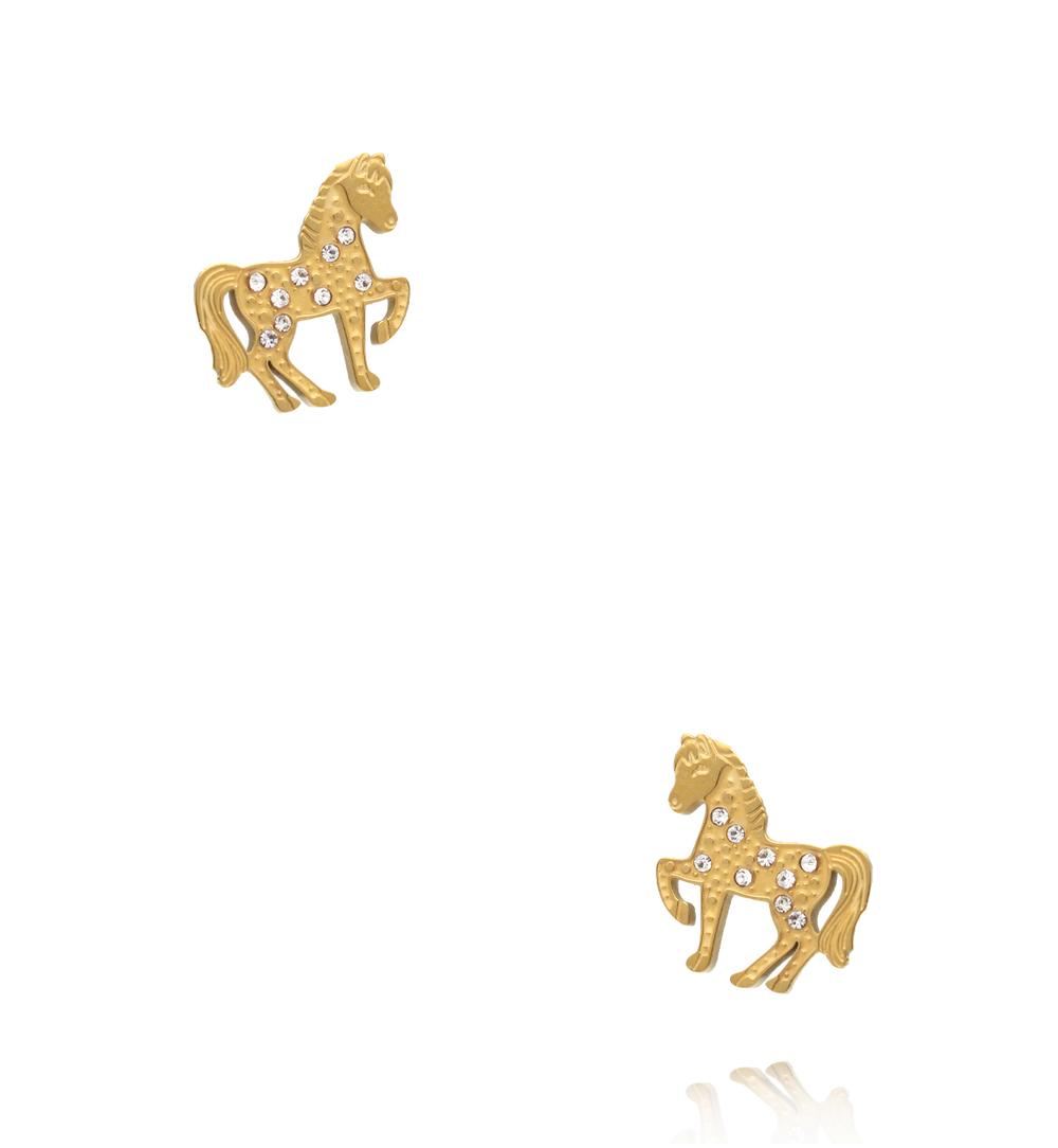 Zestaw biżuterii dla dziewczynki ze złotym konikiem ZN0218