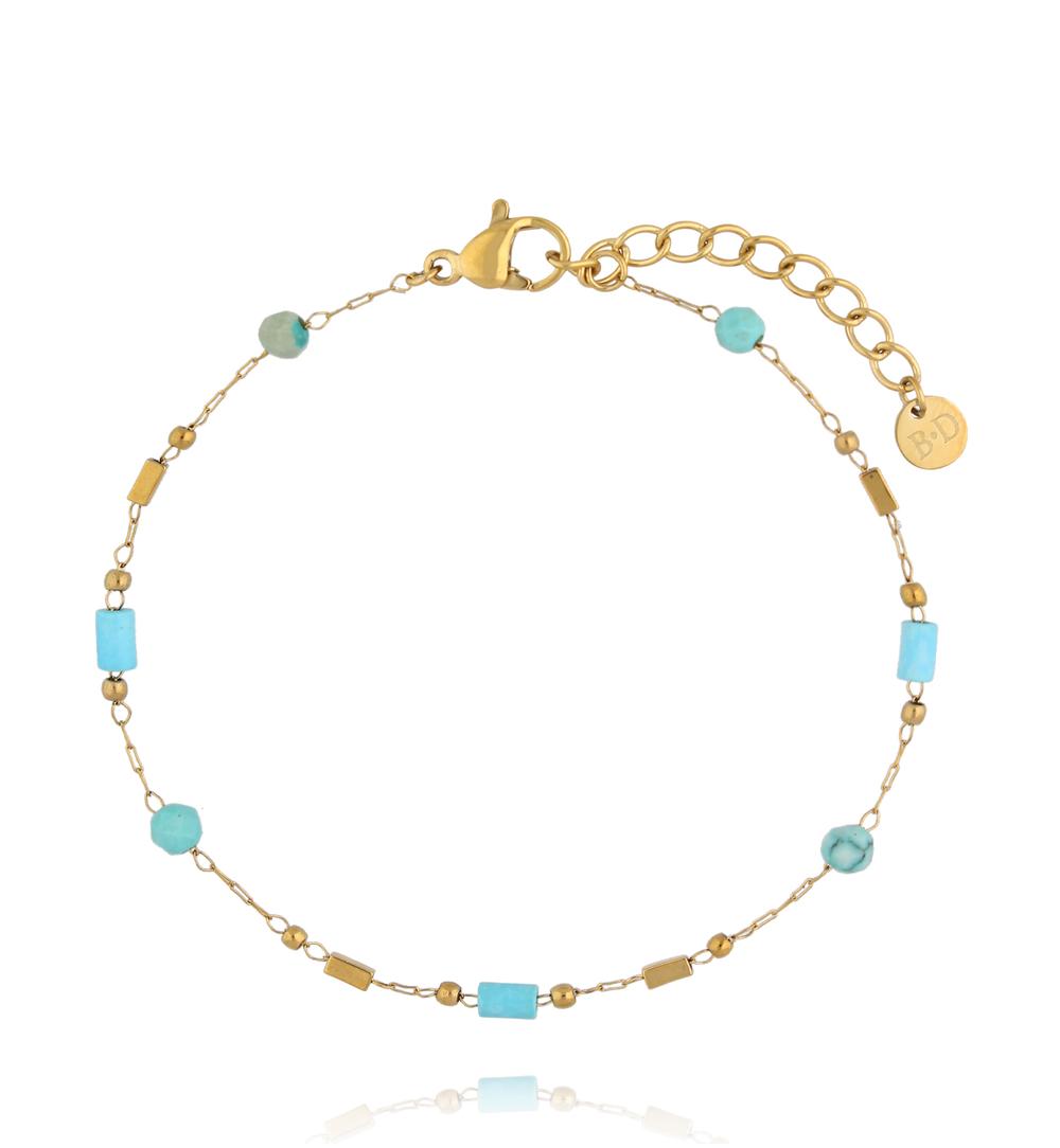 Zestaw bransoletek z kamieni naturalnych w odcieniach turkusu i błękitu ZN0206