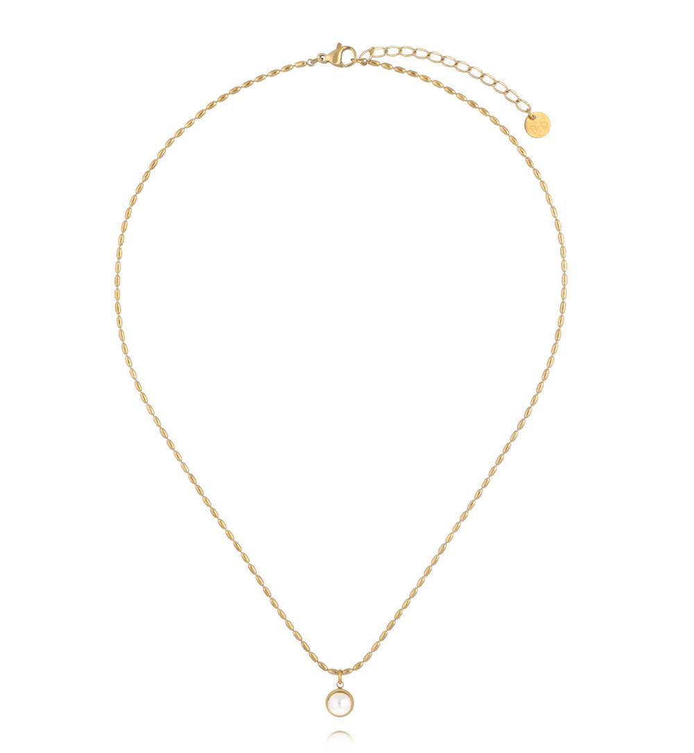 Naszyjnik z drobną perłą złoty NSY0630