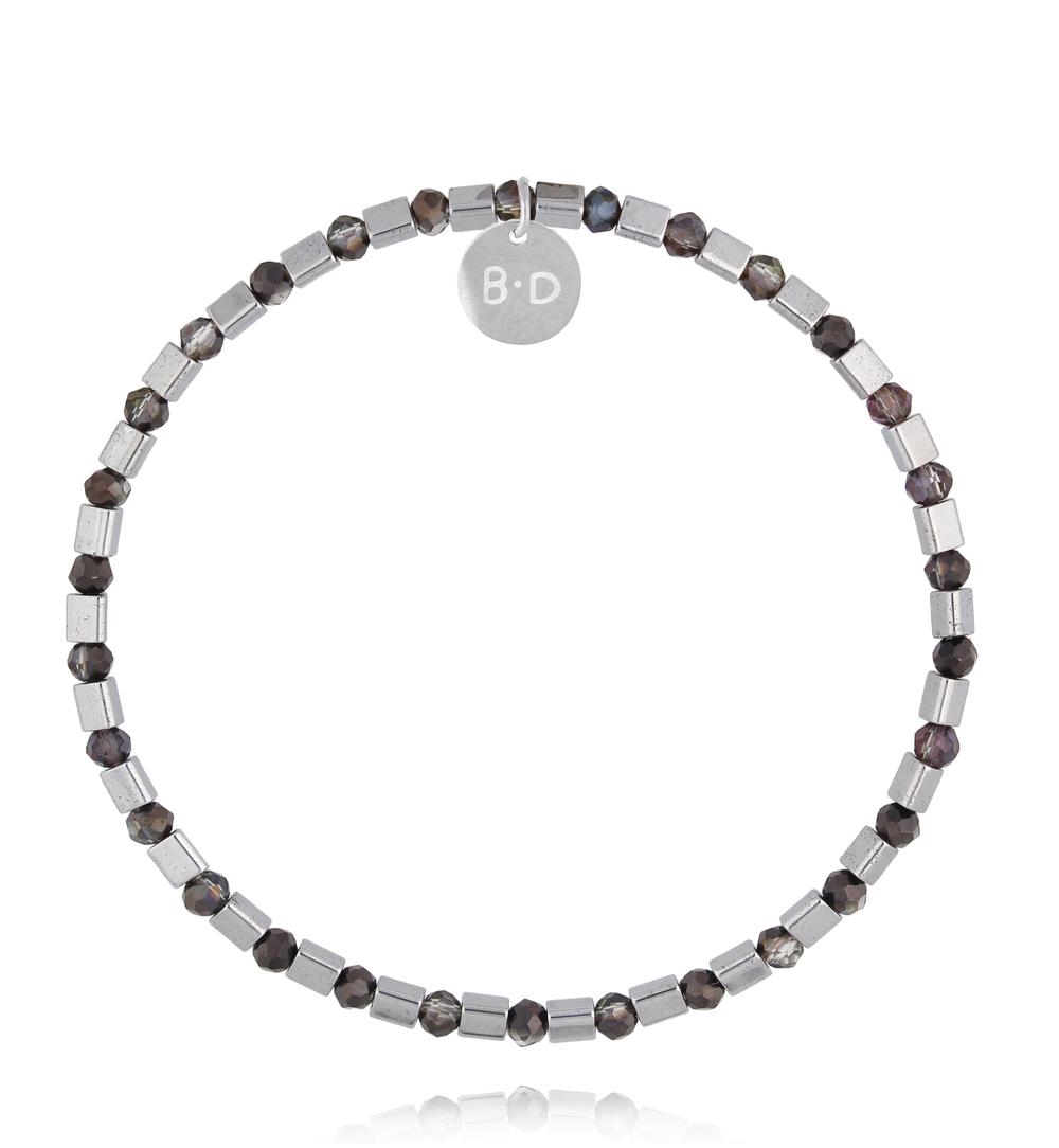 Bransoletka z hematytu i szklanych kryształków BTW3648